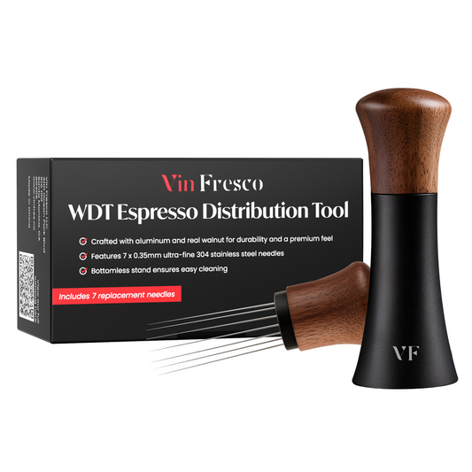 WDT Espresso Distribution Tool – With 7 Stainless Steel Needles + 7 Extra for Replacement