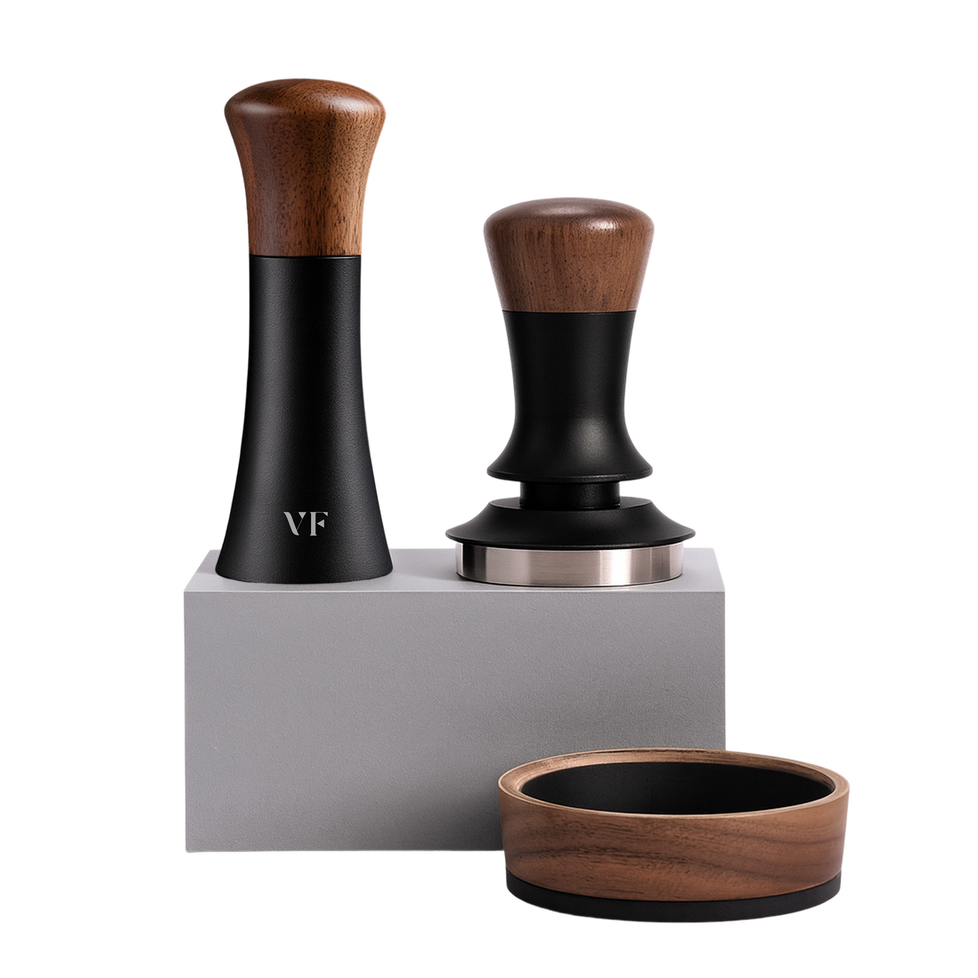 Stazione Pressatura Caffè 3 In 1 Legno Noce - Portafiltri Stazione Pressatura Caffè 3 In 1 Legno Noce - Portafiltri