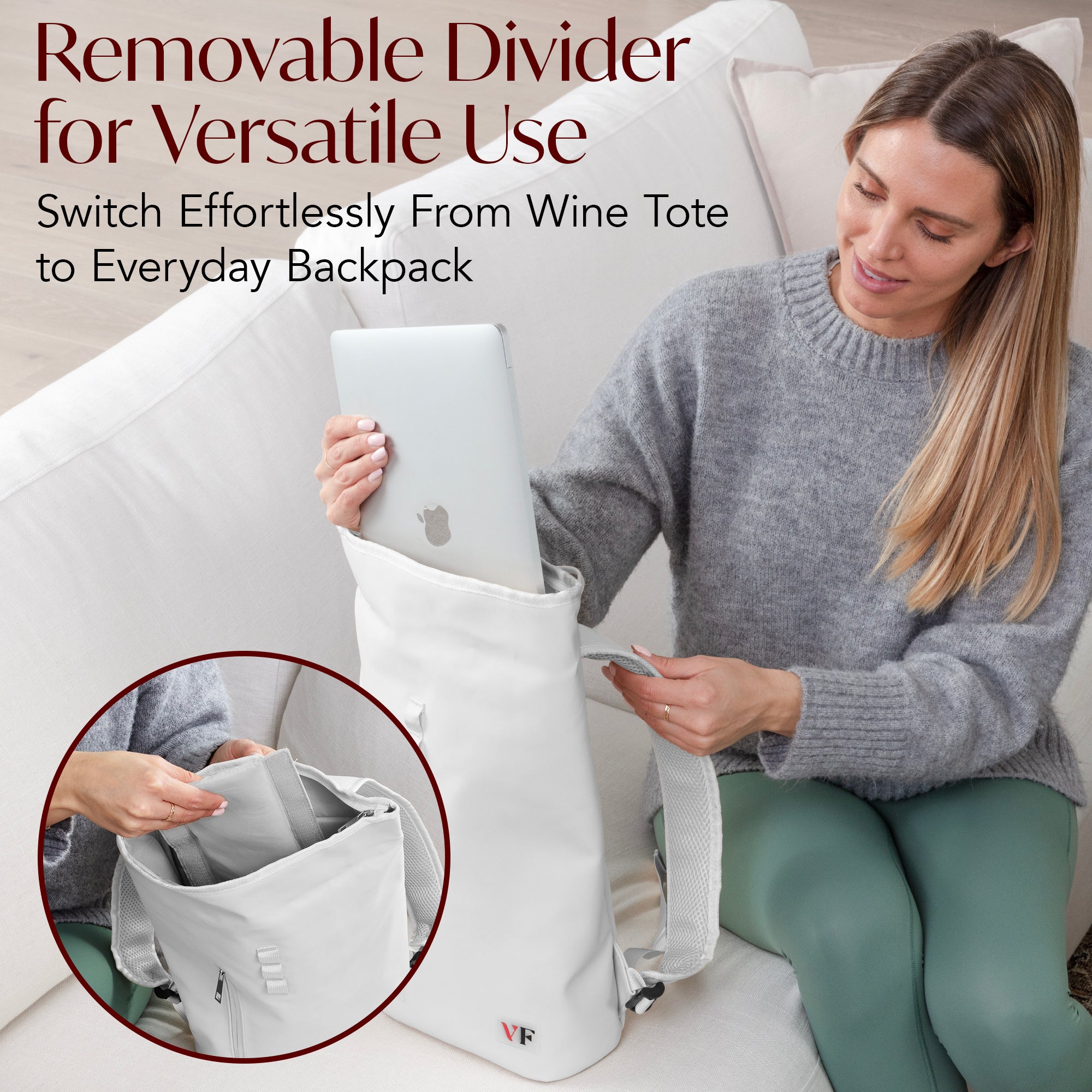 Two Bottle Rolltop Wine Backpack