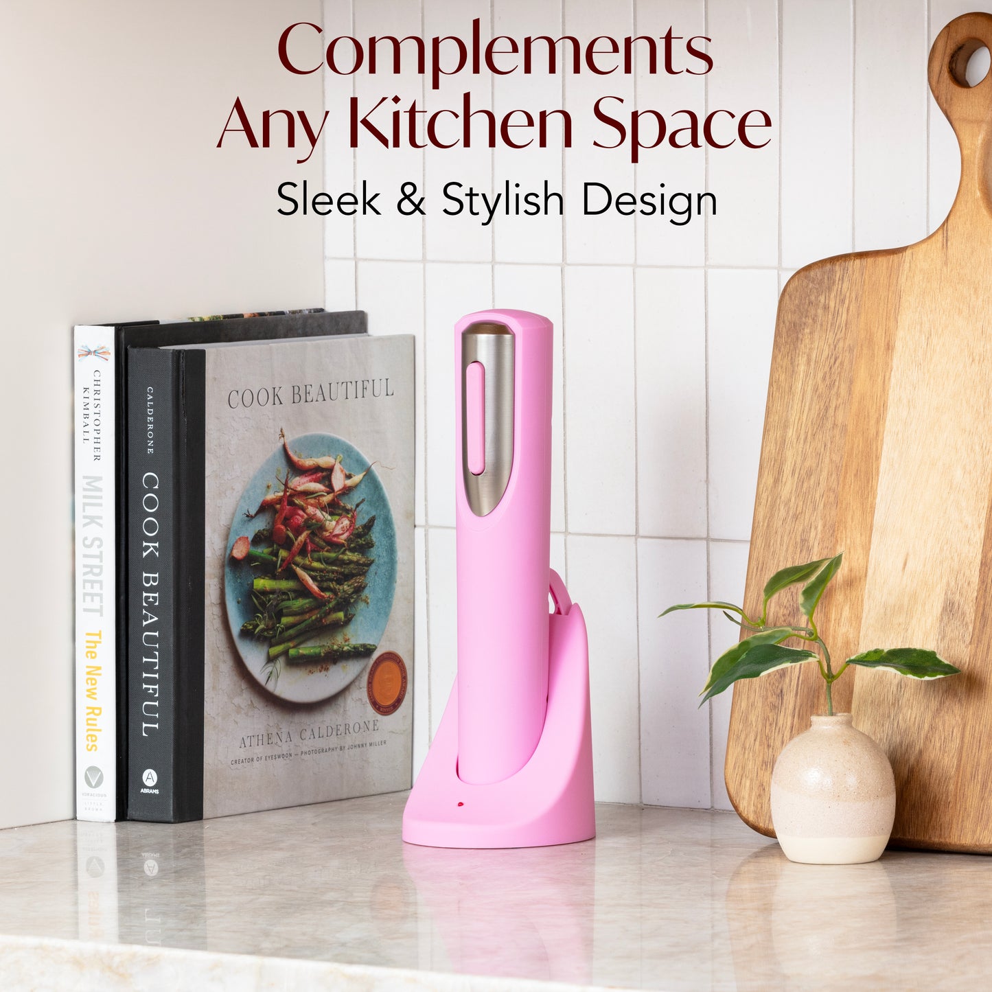 Rechargeable Electric Wine Bottle Opener with Charging Base & Foil Cutter