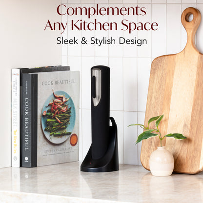 Rechargeable Electric Wine Bottle Opener with Charging Base & Foil Cutter