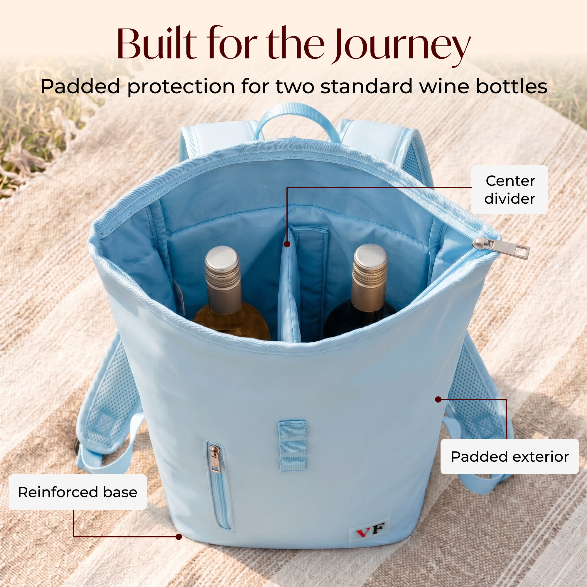 Two Bottle Rolltop Wine Backpack
