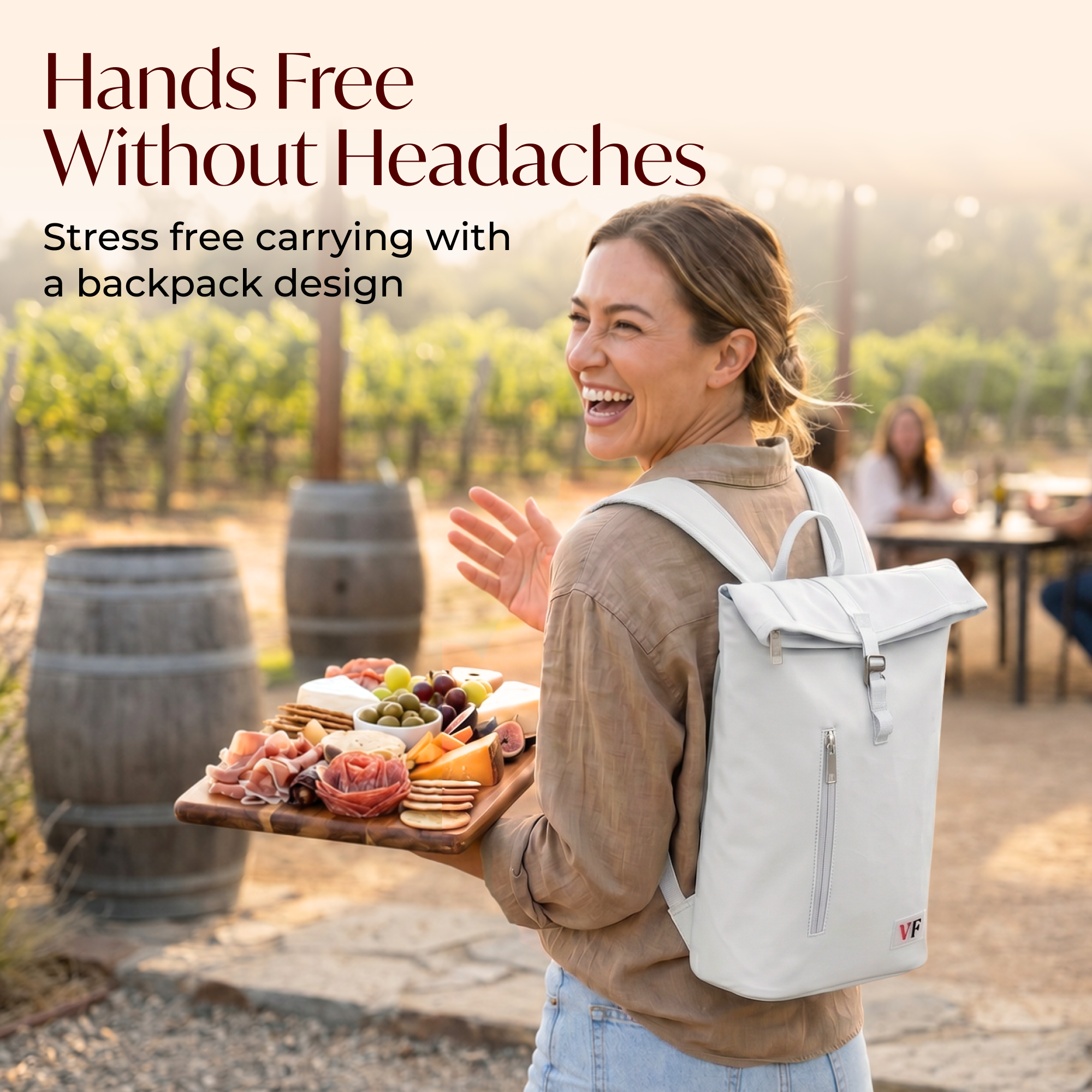 Two Bottle Rolltop Wine Backpack